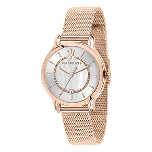  Shop Authentic Maserati Epoca Mother of Pearl Dial Rose Gold Mesh Strap Watch For Women - R8853118506 - Luxxuri