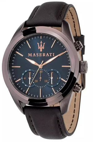  Shop Authentic Maserati Traguardo Chronograph Blue Dial Brown Leather Strap Watch For Men - R8871612008 - Luxxuri