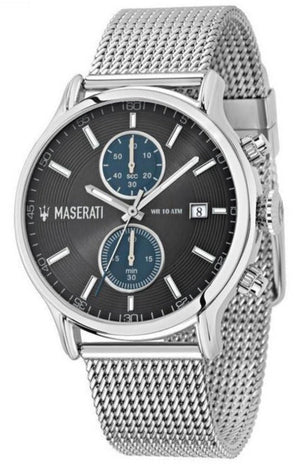  Shop Authentic Maserati Epoca 42mm Black Dial Steel Silver Mesh Bracelet Watch For Men - R8873618003 - Luxxuri
