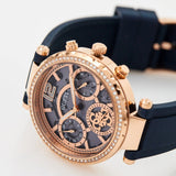  Shop Authentic Guess Solistice Diamonds Roe Gold Dial Black Rubber Strap Watch for Women - GW0484L2 - Luxxuri
