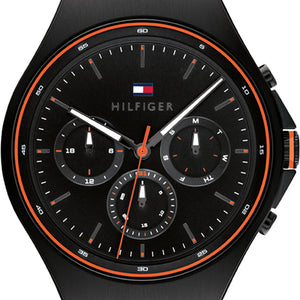  Shop Authentic Tommy Hilfiger Justin Black Dial Black Rubber Strap Watch For Men - 1792056 - Luxxuri