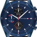  Shop Authentic Tommy Hilfiger Parker Chronograph Quartz Blue Dial Blue Leather Strap Watch For Men - 1791839 - Luxxuri