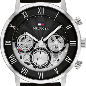  Shop Authentic Tommy Hilfiger Legend Chronograph Black Dial Black Leather Strap Watch For Men - 1710565 - Luxxuri