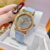  Shop Authentic Versace V-Motif Grey Dial Blue Leather Strap Watch for Women - VERE00318 - Luxxuri