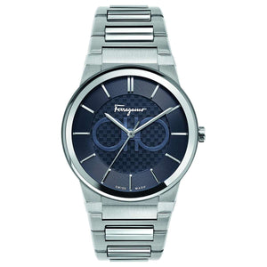  Shop Authentic Salvatore Ferragamo Sapphire Blue Dial Silver Steel Strap Watch for Men - SFHP006-20 - Luxxuri