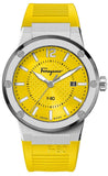  Shop Authentic Salvatore Ferragamo F-80 Classic Yellow Dial Yellow Rubber Strap Watch for Men - SFHY01222 - Luxxuri