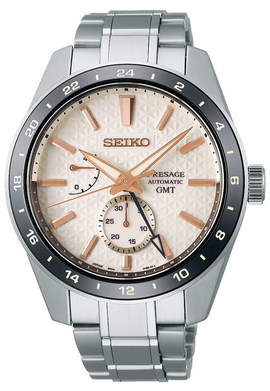  Shop Authentic Seiko Presage Sharp Edged Series Automatic GMT Champagne Dial Silver Steel Strap Watch For Men - SPB273J1 - Luxxuri