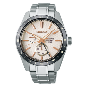  Shop Authentic Seiko Presage Sharp Edged Series Automatic GMT Champagne Dial Silver Steel Strap Watch For Men - SPB273J1 - Luxxuri
