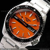  Shop Authentic Seiko 5 Sports Double Hurricane Retro Orange Dial Silver Steel Strap Watch For Men - SRPK11K1 - Luxxuri