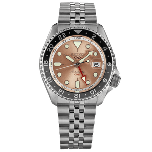  Shop Authentic Seiko 5 Sports GMT Thong Sia Limited Edition Brown Dial Silver Steel Strap Watch for Men - SSK043K1 - Luxxuri