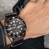  Shop Authentic Seiko 5 Sport Automatic Brown Dial Brown Nylon Strap Watch For Men - SRPD85K1 - Luxxuri