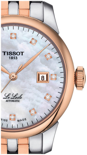  Shop Authentic Tissot Le Locle Automatic Diamonds Mother of Pearl White Dial Two Tone Steel Strap Watch For Women - T006.207.22.116.00 - Luxxuri
