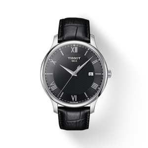  Shop Authentic Tissot T Classic Tradition Quartz Black Dial Black Leather Strap Watch For Men - T063.610.16.058.00 - Luxxuri