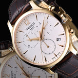  Shop Authentic Tissot T Classic Tradition Chronograph White Dial Brown Leather Strap Watch For Men - T063.617.36.037.00 - Luxxuri