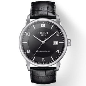  Shop Authentic Tissot Luxury Powermatic 80 Black Dial Black Leather Strap Watch For Men - T086.407.16.057.00 - Luxxuri