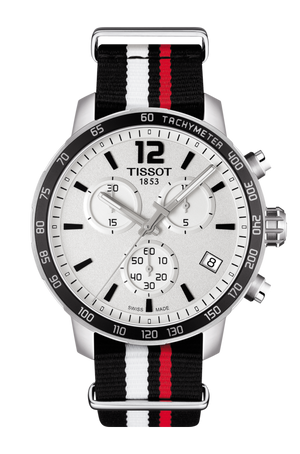  Shop Authentic Tissot Quickster Chronograph NBA Toronto Raptors White Dial Two Tone NATO Strap Watch for Men - T095.417.17.037.16 - Luxxuri