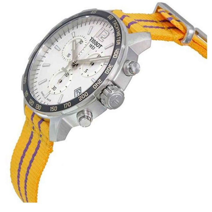  Shop Authentic Tissot Quickster Chronograph NBA LA Lakers White Dial Yellow NATO Strap Watch for Men - T095.417.17.037.05 - Luxxuri