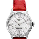  Shop Authentic Tissot Chemin Des Tourelles Automatic Mother of Pearl White Dial Red Leather Strap Watch For Women - T099.207.16.118.00 - Luxxuri