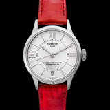  Shop Authentic Tissot Chemin Des Tourelles Automatic Mother of Pearl White Dial Red Leather Strap Watch For Women - T099.207.16.118.00 - Luxxuri