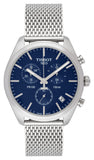  Shop Authentic Tissot PR 100 Chronograph Blue Dial Silver Mesh Bracelet Watch for Men - T101.417.11.041.00 - Luxxuri