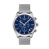  Shop Authentic Tissot PR 100 Chronograph Blue Dial Silver Mesh Bracelet Watch for Men - T101.417.11.041.00 - Luxxuri