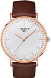  Shop Authentic Tissot T Classic Everytime White Dial Brown Leather Strap Watch for Men - T109.610.36.031.00 - Luxxuri