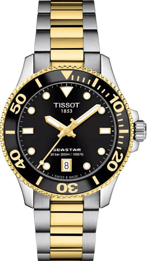  Shop Authentic Tissot Seastar 1000 Black Dial Two Tone Steel Strap Watch for Women - T120.210.22.051.00 - Luxxuri