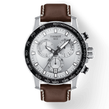  Shop Authentic Tissot Supersport Chrono Silver Dial Brown Leather Strap Watch for Men - T125.617.16.031.00 - Luxxuri