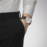  Shop Authentic Tissot Gentleman Silver Dial Brown Leather Strap Watch For Men - T127.410.16.031.00 - Luxxuri