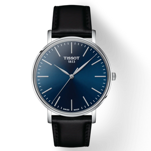  Shop Authentic Tissot Everytime Gent Blue Dial Black Leather Strap Watch for Men - T143.410.16.041.00 - Luxxuri