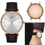  Shop Authentic Tissot Everytime Gent Silver Dial Brown Leather Strap Watch for Men - T143.410.36.011.00 - Luxxuri
