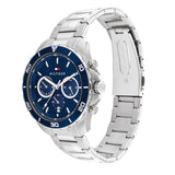  Shop Authentic Tommy Hilfiger Jordan Chronograph Blue Dial Silver Steel Strap Watch For Men - 1792094 - Luxxuri