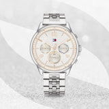  Shop Authentic Tommy Hilfiger Harper Chronograph White Dial Silver Steel Strap Watch For Women - 1782222 - Luxxuri