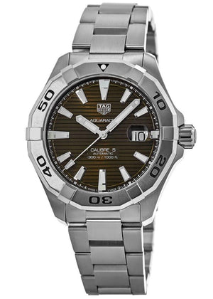  Shop Authentic Tag Heuer Aquaracer Calibre 5 Automatic Sunray Brown Dial Silver Steel Strap Watch for Men - WAY2018.BA0927 - Luxxuri