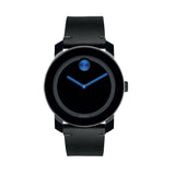  Shop Authentic Movado Bold TR90 Black Dial Black Leather Strap Watch For Men - 3600307 - Luxxuri