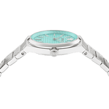  Shop Authentic Versace V-Auria Quartz Turquoise Dial Silver Steel Strap Watch for Women - VE0F00225 - Luxxuri