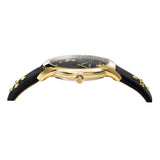  Shop Authentic Versace Audrey Quartz Black Dial Black Leather Strap Watch for Women - VELR00319 - Luxxuri