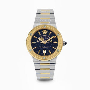  Shop Authentic Versace Greca Logo Moonphase Black Dial Two Tone Steel Strap Watch for Men - VE7G00223 - Luxxuri