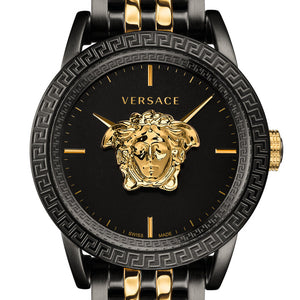  Shop Authentic Versace Palazzo Empire Black Dial Two Tone Steel Strap Watch for Men - VERD01119 - Luxxuri