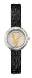  Shop Authentic Versace Virtus Quartz White Dial Black Leather Strap Watch For Women - VET300421 - Luxxuri