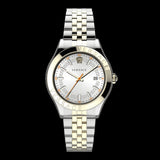  Shop Authentic Versace Hellenyium Quartz Silver Dial Two Tone Steel Strap Watch For Men - VEVK01121 - Luxxuri