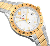  Shop Authentic Versace Hellenyium GMT Silver Dial Two Tone Steel Strap Watch for Men - V11030015 - Luxxuri