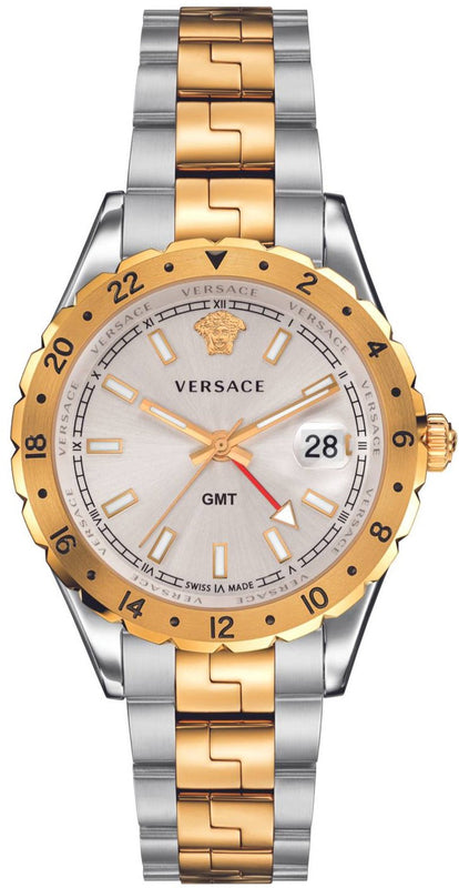  Shop Authentic Versace Hellenyium GMT Silver Dial Two Tone Steel Strap Watch for Men - V11030015 - Luxxuri