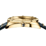  Shop Authentic Versace Shadov Quartz Gold Dial Black Leather Strap Watch for Women - VEBM01118 - Luxxuri