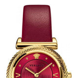  Shop Authentic Versace V-Motif Red Dial Red Leather Strap Watch for Women - VERE00418 - Luxxuri