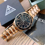  Shop Authentic Guess BFF Multifunction Black Dial Rose Gold Steel Strap Watch for Women - W0231L7 - Luxxuri