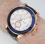  Shop Authentic Guess Pinnacle Chronograph White Dial Blue Leather Strap Watch For Men - W0673G6 - Luxxuri