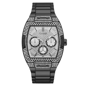  Shop Authentic Guess Phoenix Multifunction Crystals Silver Dial Black Steel Strap Watch For Men - GW0094G3 - Luxxuri