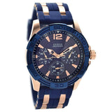  Shop Authentic Guess Oasis Blue Dial Blue & Rose Gold Stainless Steel Strap Watch For Men - W0366G4 - Luxxuri