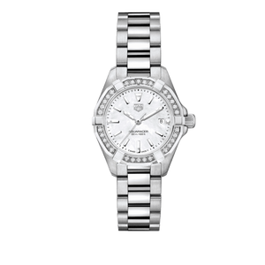  Shop Authentic Tag Heuer Aquaracer Diamonds Mother of Pearl White Dial Silver Steel Strap Watch for Women - WBD1413.BA0741 - Luxxuri